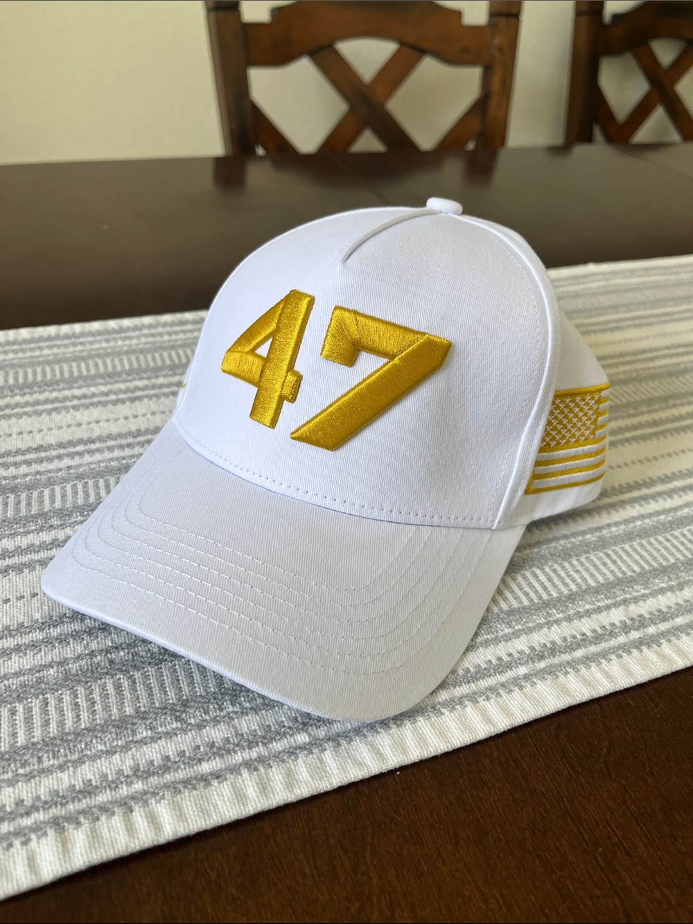 Turning Point President White and Gold '47' Baseball Cap